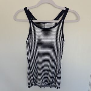 Lululemon Athletica Black and White Striped Tank Top